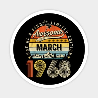 Awesome Since March 1968 Vintage 55th Birthday Magnet